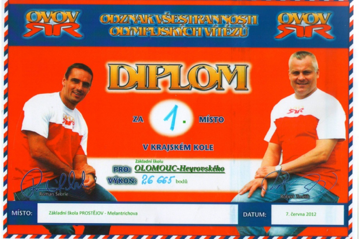 Odznak všestrannosti olympijských vítězů – krajské kolo- Prostějov