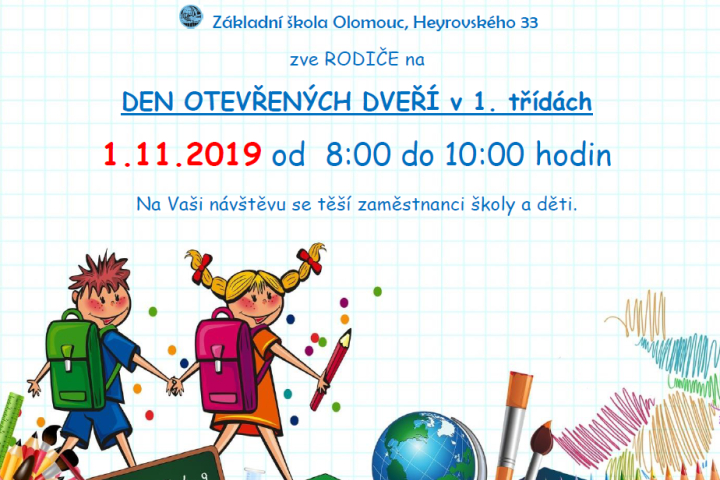 POZVÁNKA NA DEN OTEVŘENÝCH DVEŘÍ V 1. TŘÍDÁCH