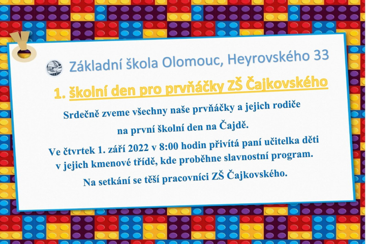 První školní den pro prvňáčky ZŠ Čajkovského