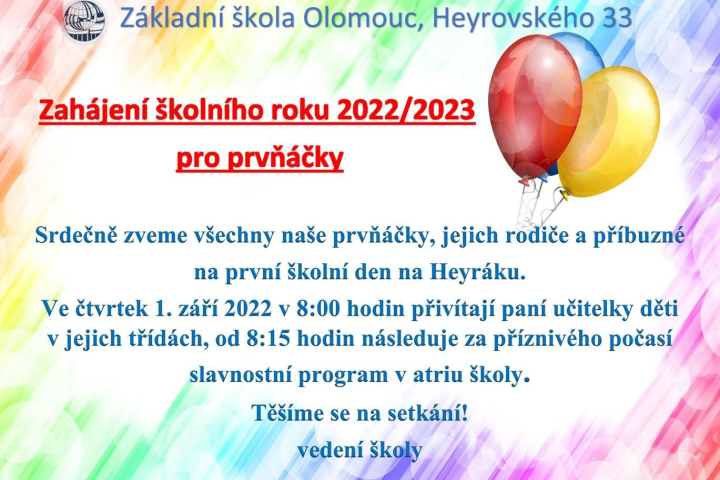 První školní den pro prvňáčky 