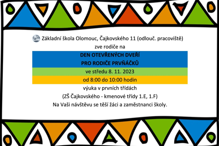 Den otevřených dveří – 1. třídy - ZŠ Čajkovského