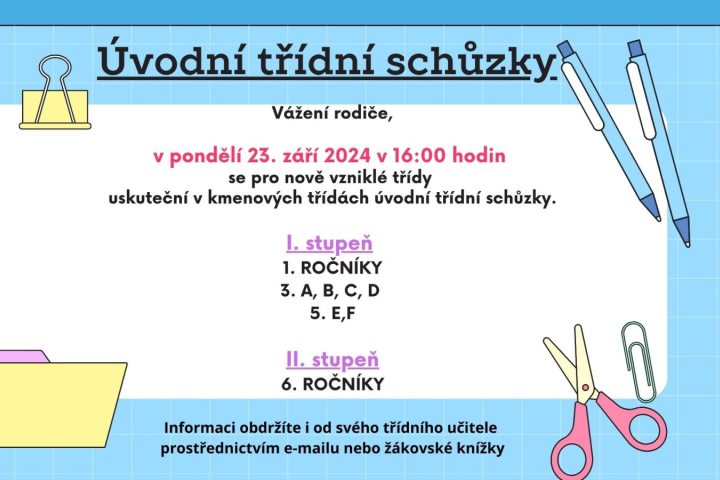 Úvodní třídní schůzky