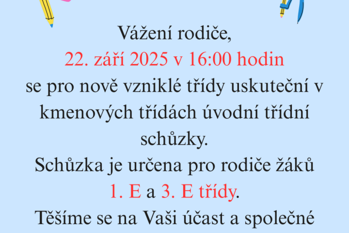 Úvodní třídní schůzka