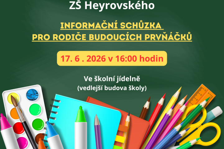 INFORMAČNÍ SCHŮZKA:  BUDOUCÍ 1. TŘÍDY