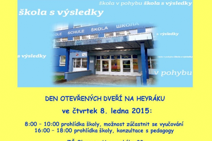 Den otevřených dveří a zápis do 1. ročníku